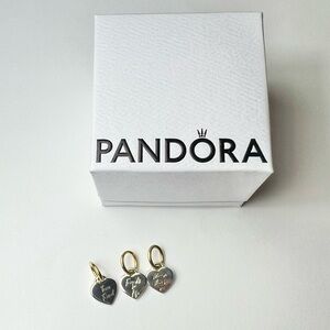 New Pandora Two-tone Splittable Friendship Triple Dangle Charm 925 sterling